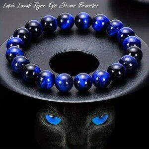 Lapis Lazuli Tiger Eye Stone Bracelet (SKU #0369)